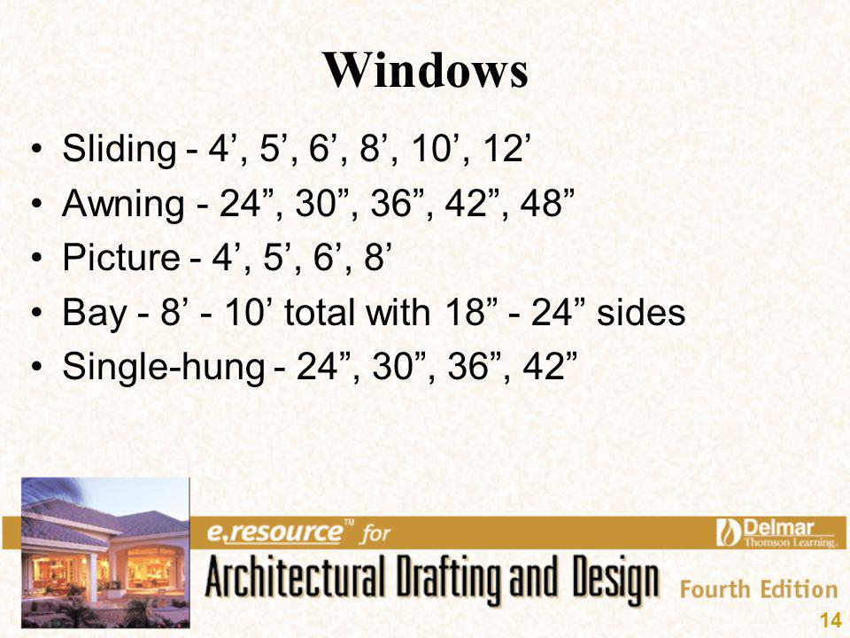 Windows Sliding - 4’, 5’, 6’, 8’, 10’, 12’