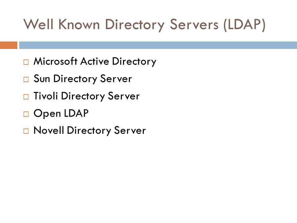 Well Known Directory Servers (LDAP)