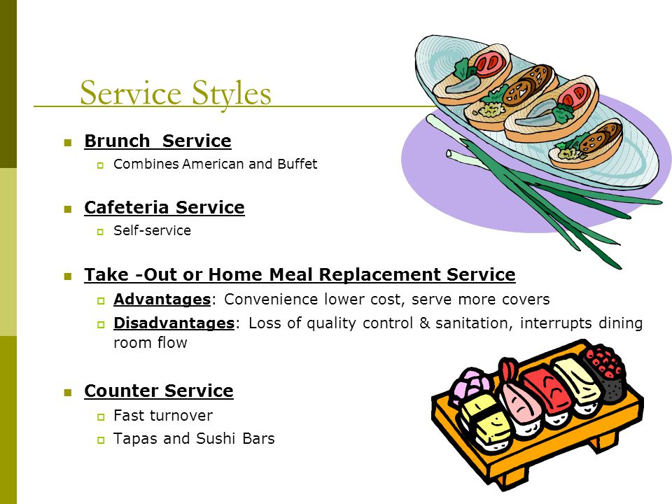Service Styles Brunch Service Cafeteria Service