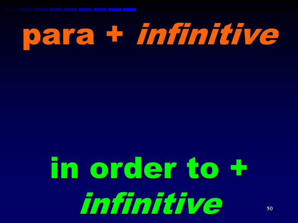 in order to + infinitive