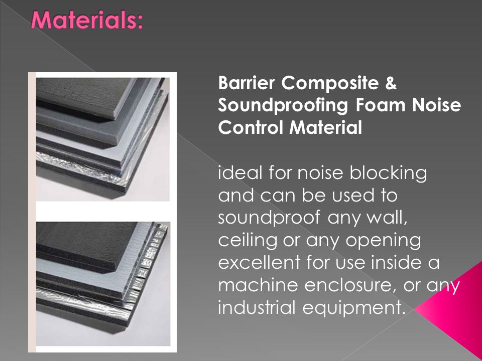 Materials: Barrier Composite & Soundproofing Foam Noise Control Material.