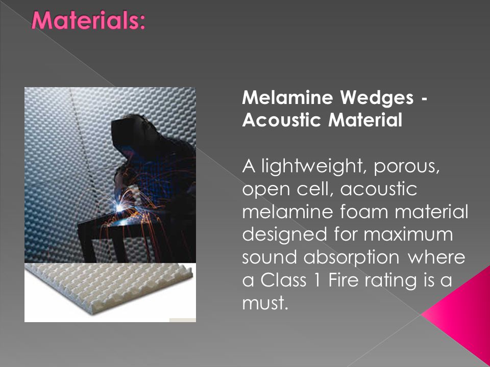 Materials: Melamine Wedges - Acoustic Material