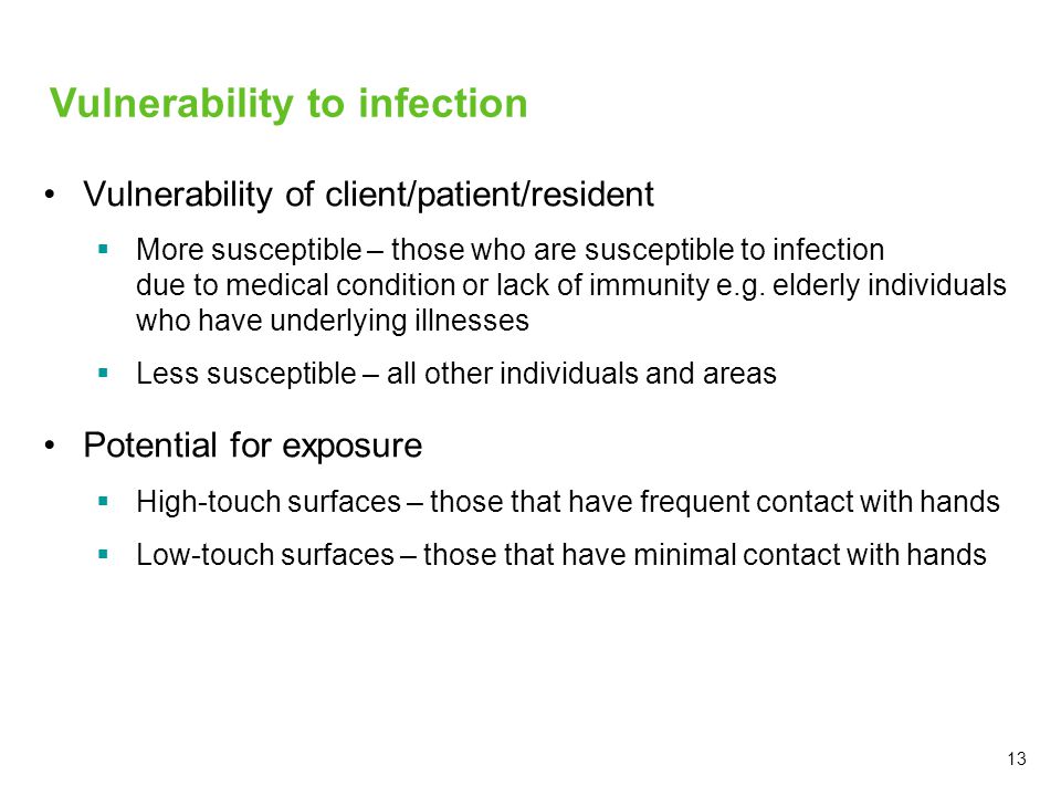 Vulnerability to infection