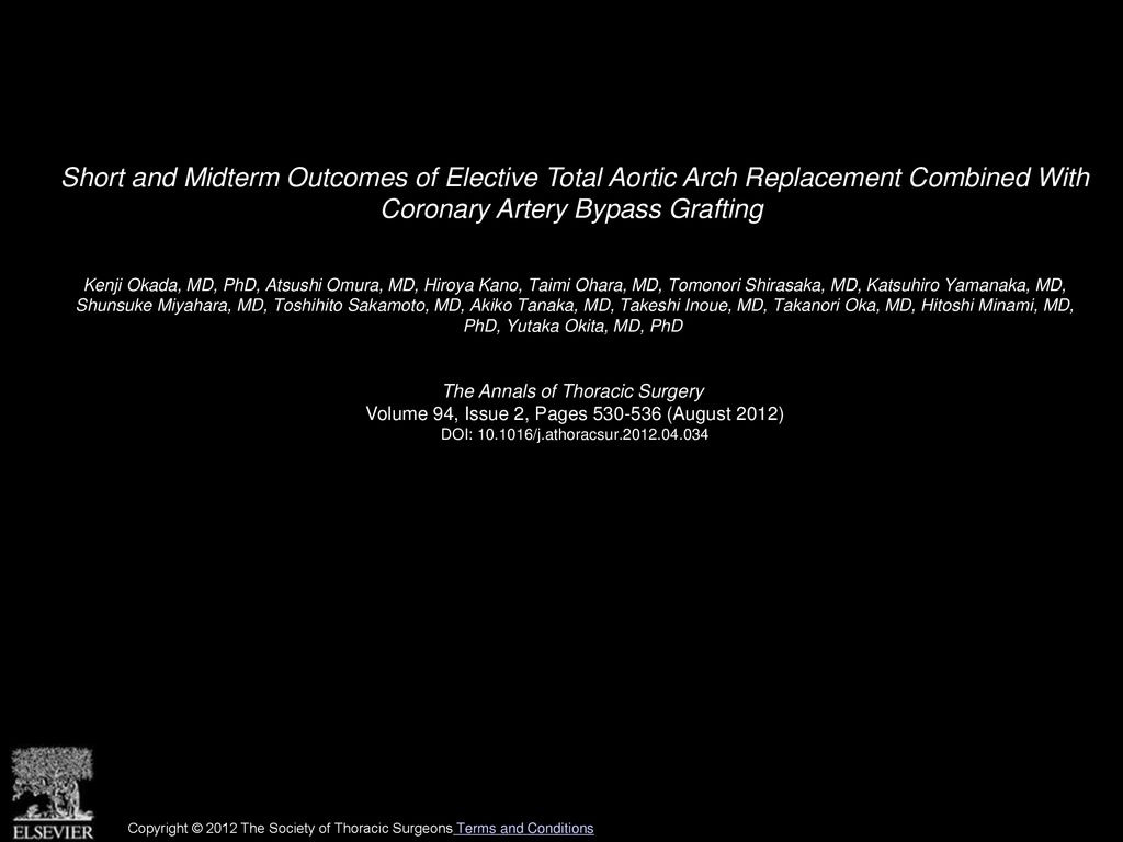 Short and Midterm Outcomes of Elective Total Aortic Arch Replacement Combined With Coronary Artery Bypass Grafting