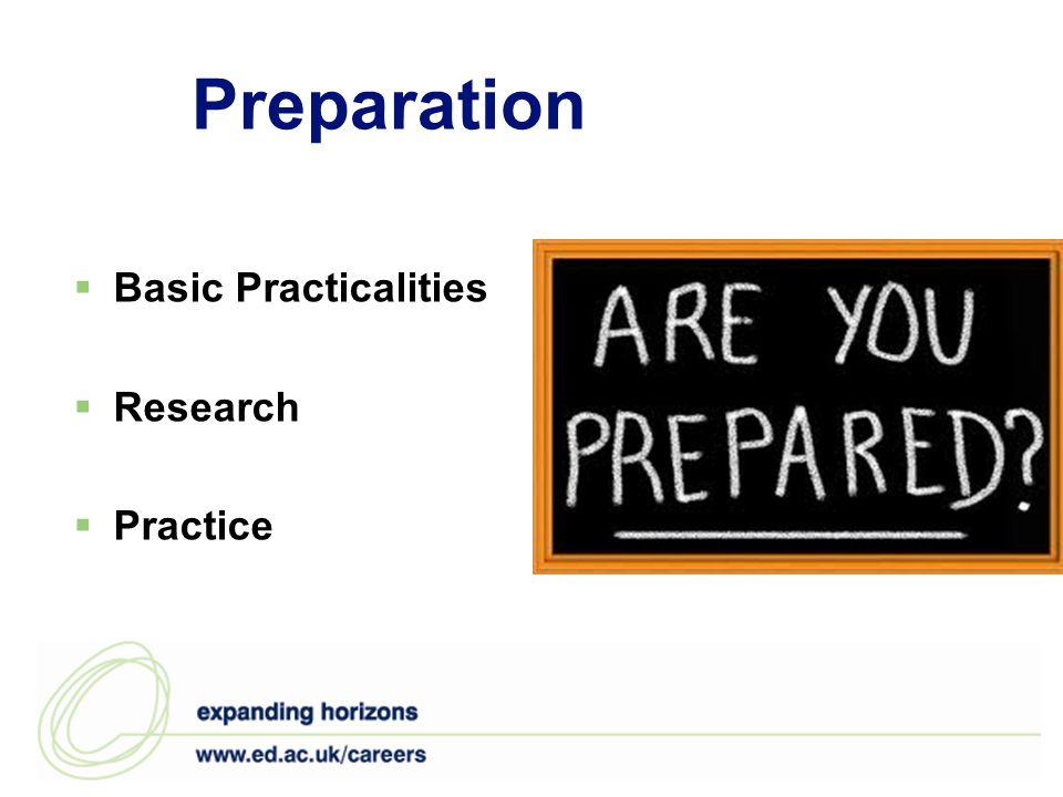 Preparation Basic Practicalities Research Practice Practicalities