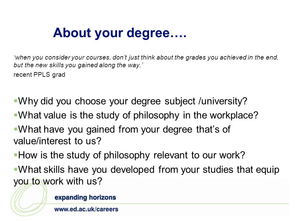 About your degree….
