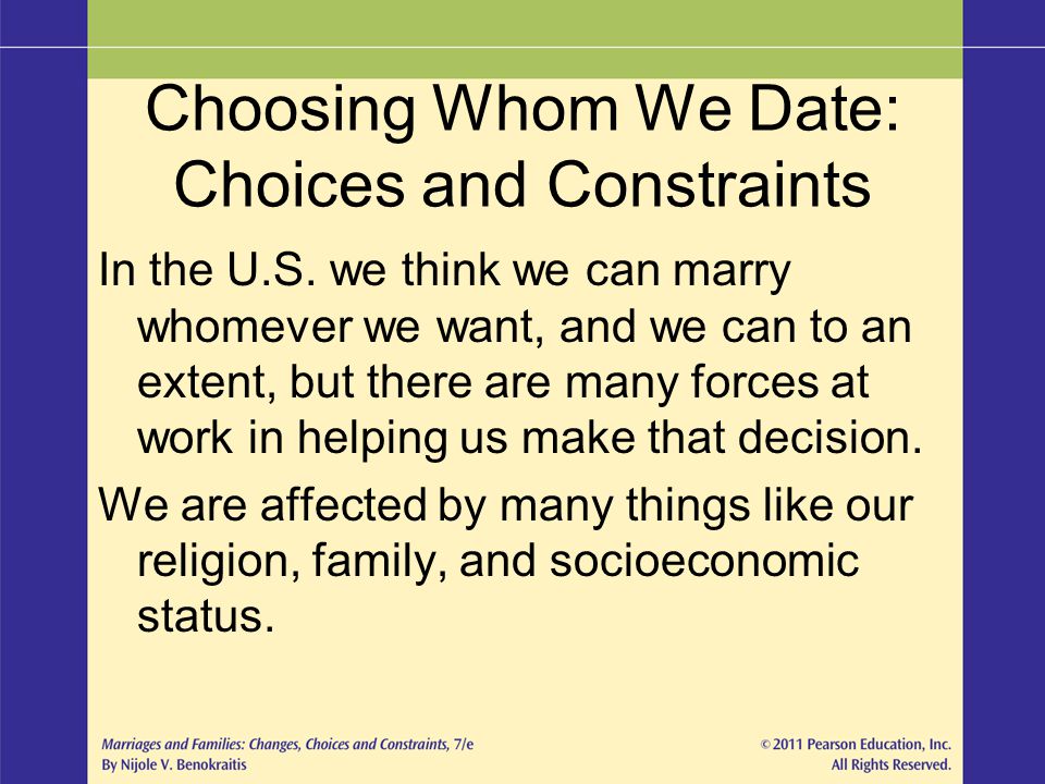 Choosing Whom We Date: Choices and Constraints