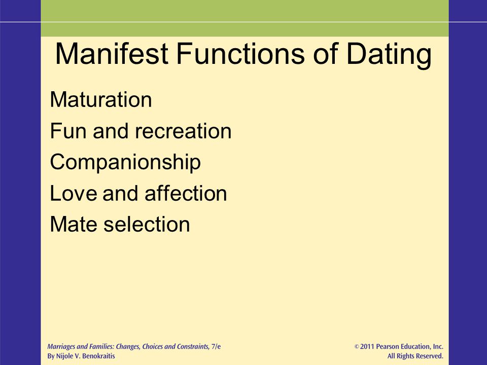 Manifest Functions of Dating