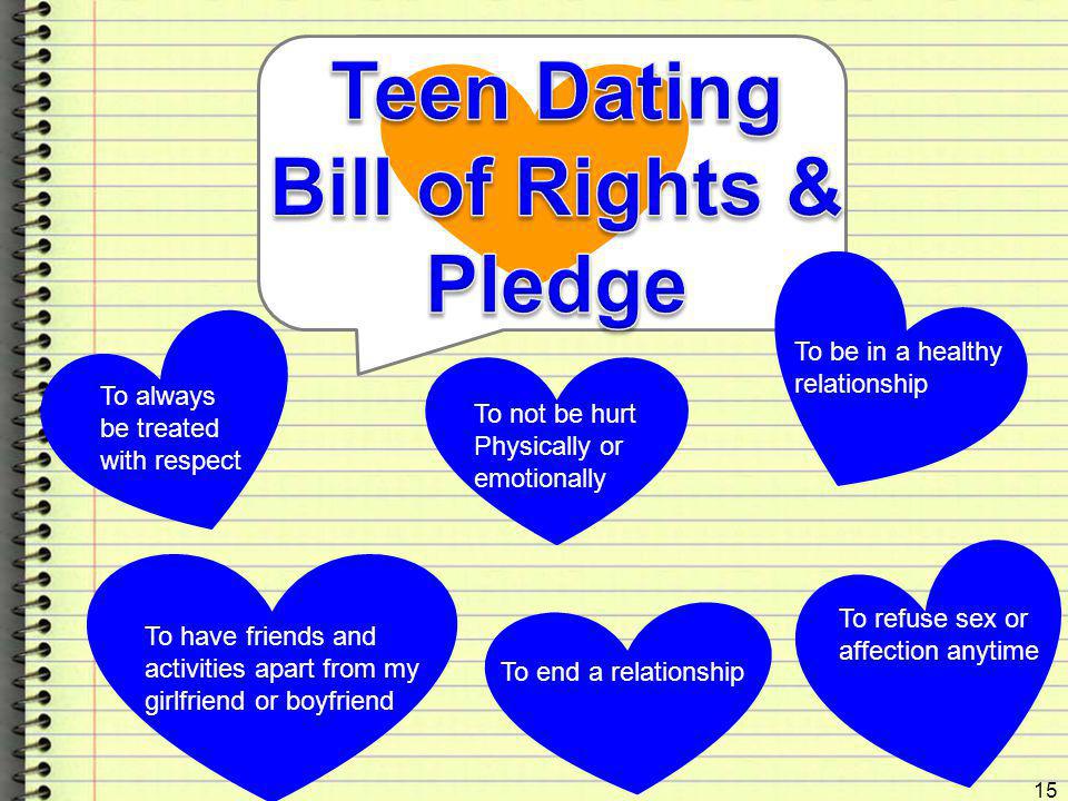 Teen Dating Bill of Rights & Pledge