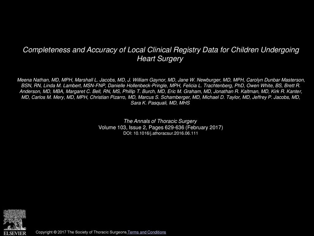 Completeness and Accuracy of Local Clinical Registry Data for Children Undergoing Heart Surgery