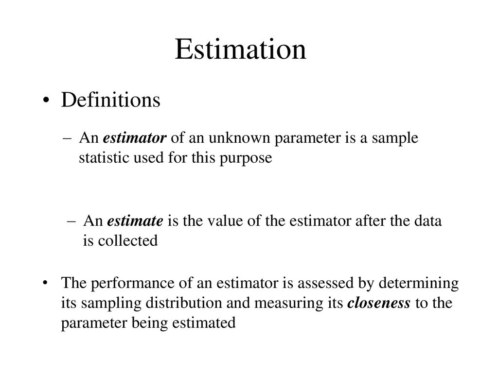 Estimation Definitions