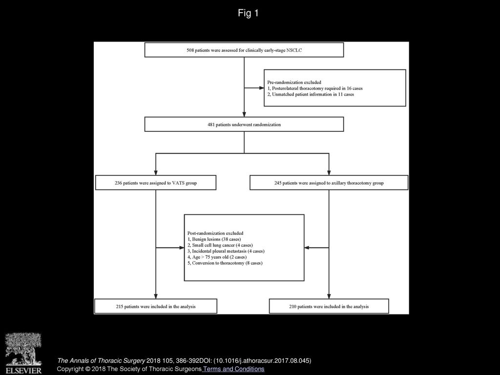 Fig 1 Study enrollment. (NSCLC = non-small cell lung cancer; VATS = video-assisted thoracoscopic surgery.)