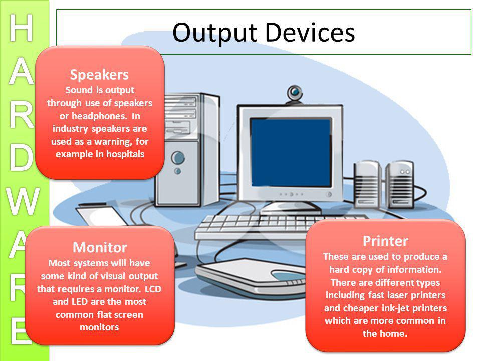 Output Devices Speakers Printer Monitor