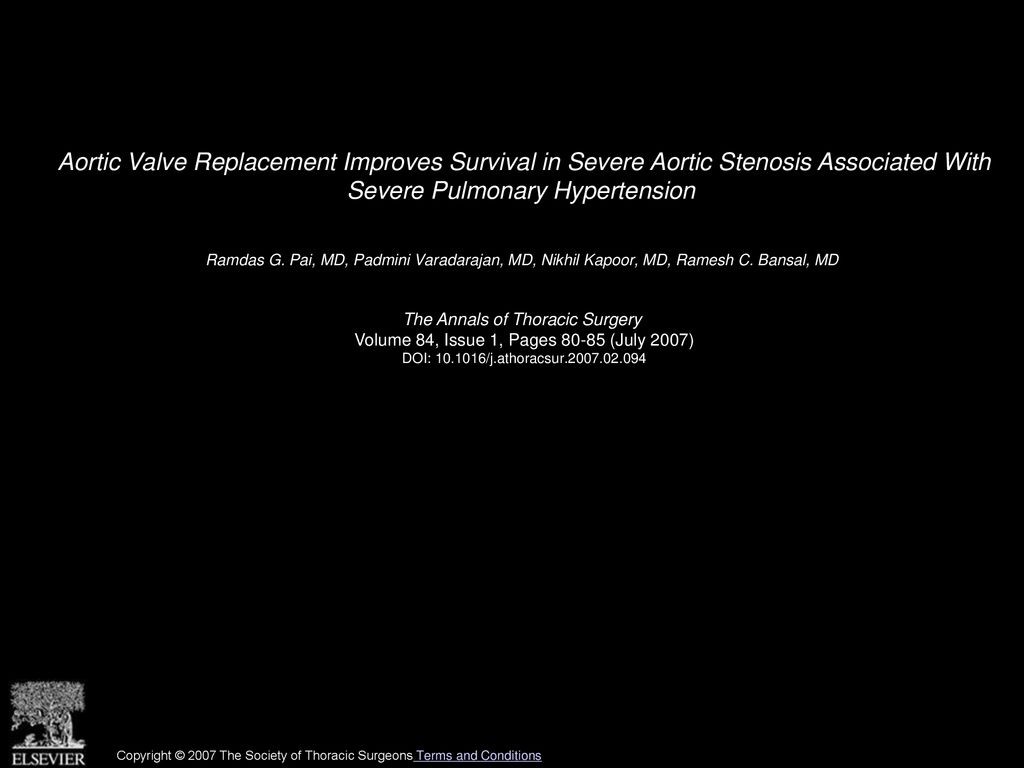 Aortic Valve Replacement Improves Survival in Severe Aortic Stenosis Associated With Severe Pulmonary Hypertension