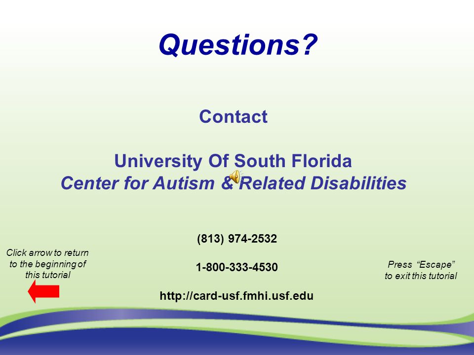 University Of South Florida Center for Autism & Related Disabilities