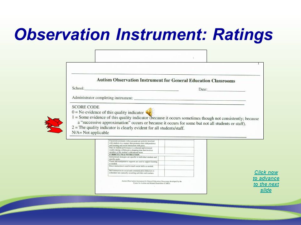 Observation Instrument: Ratings