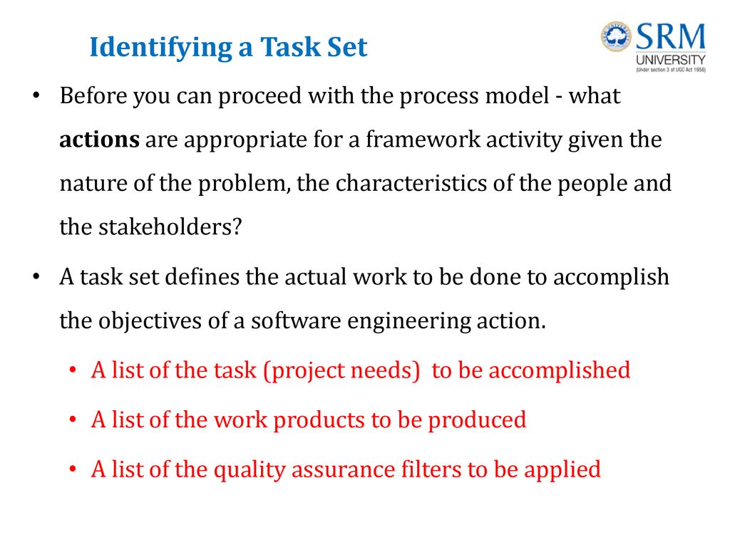 Identifying a Task Set