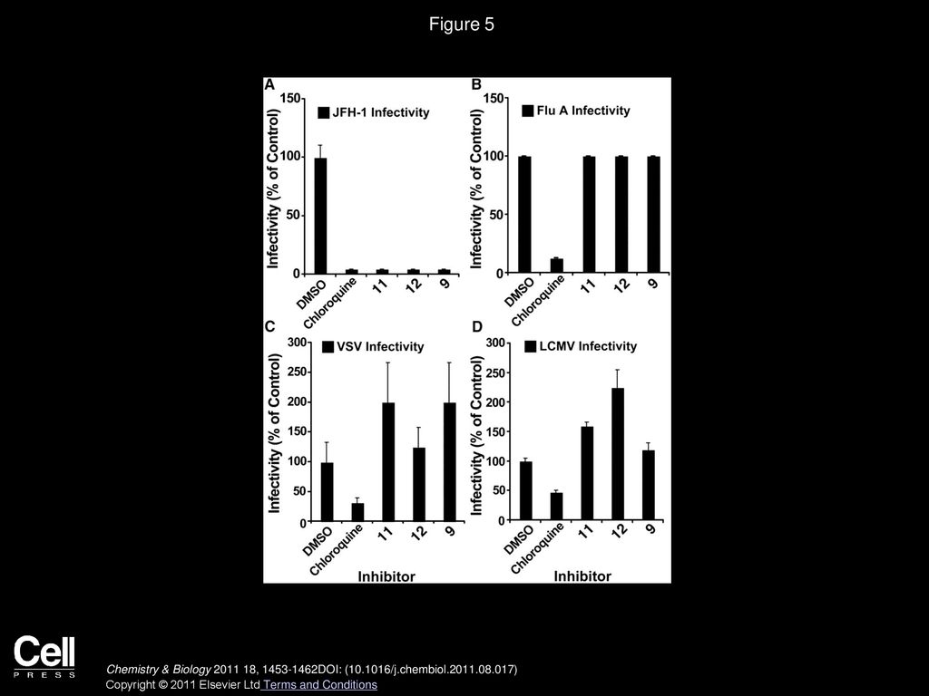 Figure 5 D,L-α-Peptides Are Specific for HCV and Do Not Interfere with Infection by Other Enveloped RNA Viruses.