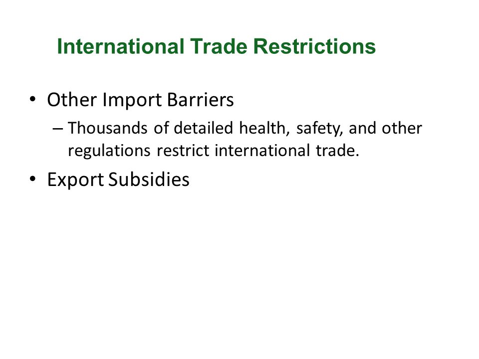 International Trade Restrictions