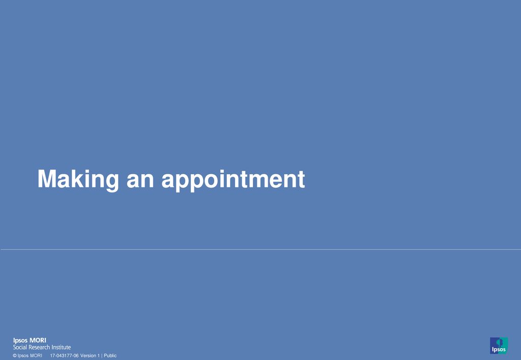 Making an appointment