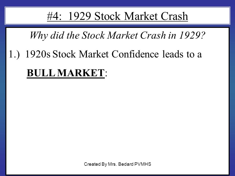 #4: 1929 Stock Market Crash Why did the Stock Market Crash in 1929