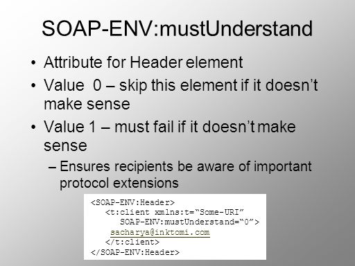 SOAP-ENV:mustUnderstand