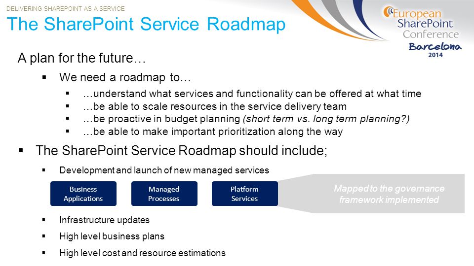 The SharePoint Service Roadmap