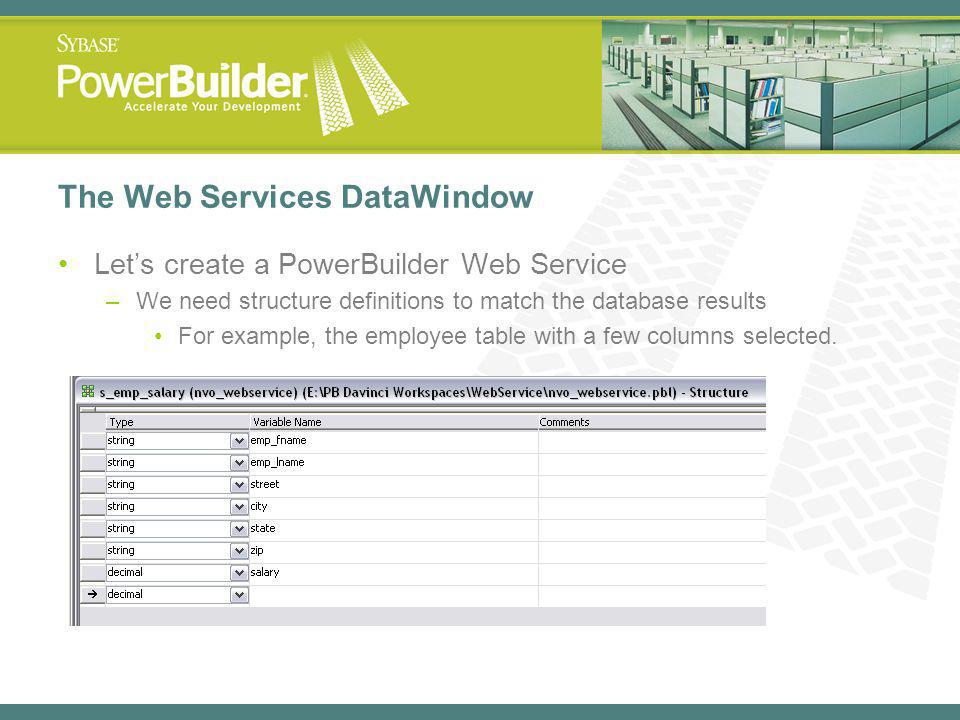 The Web Services DataWindow