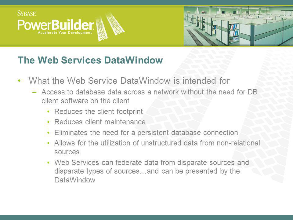 The Web Services DataWindow