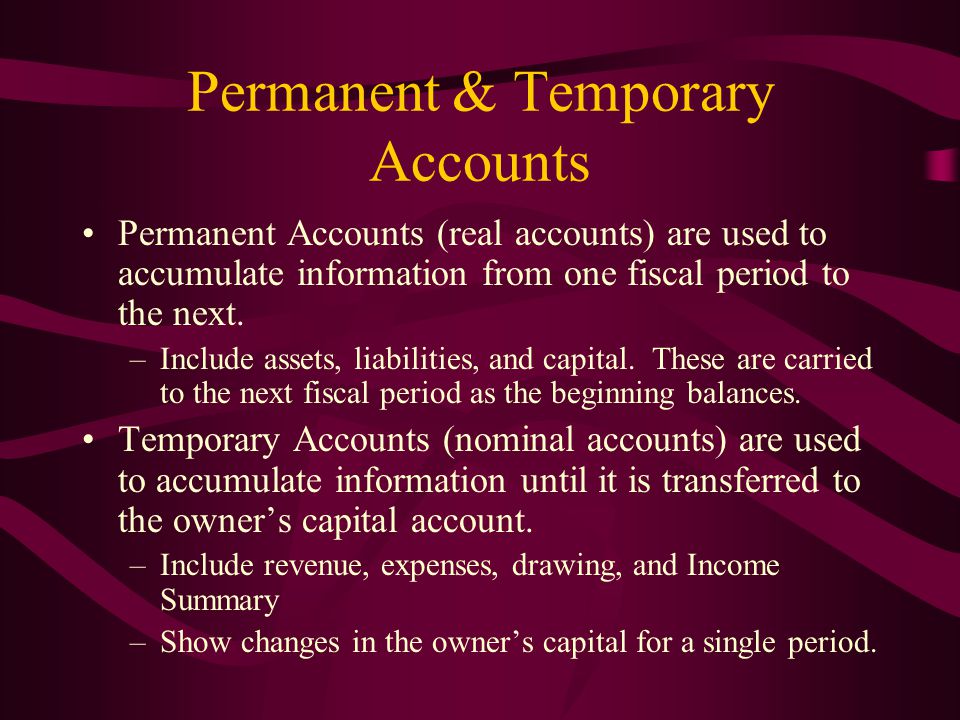 Permanent & Temporary Accounts