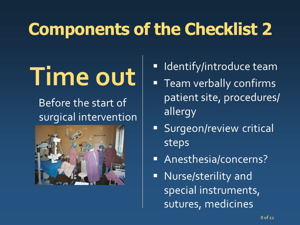 Components of the Checklist 2