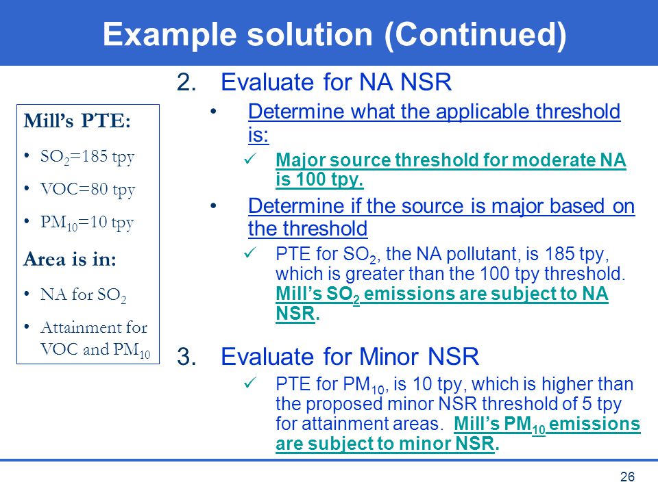 Example solution (Continued)