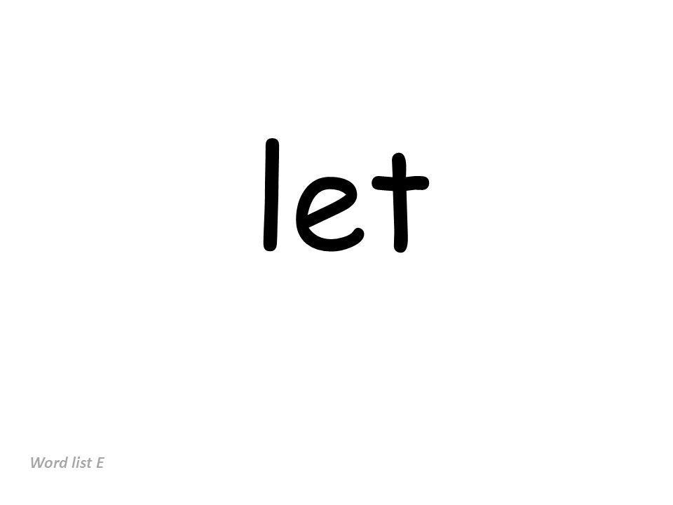let Word list E