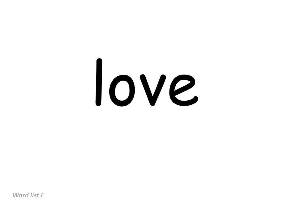love Word list E