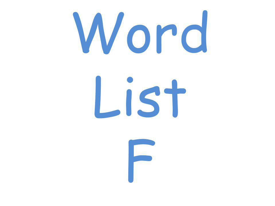 Word List F