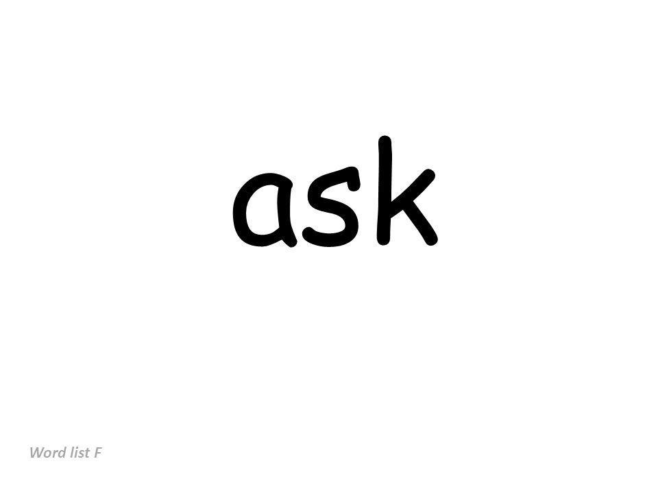 ask Word list F