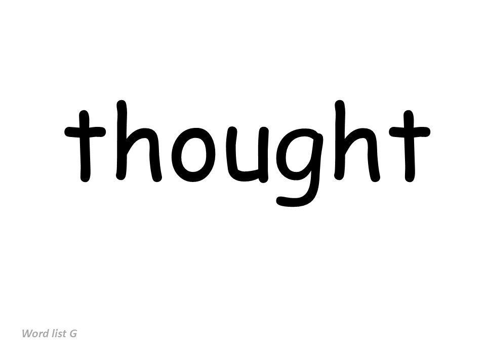 thought Word list G