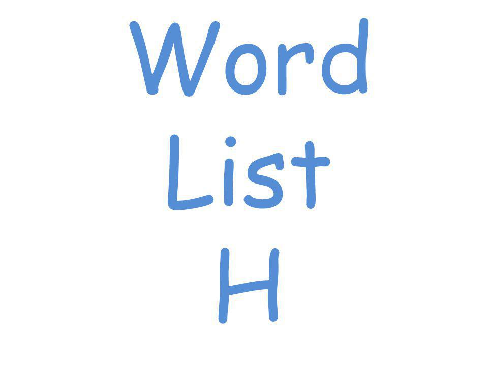 Word List H