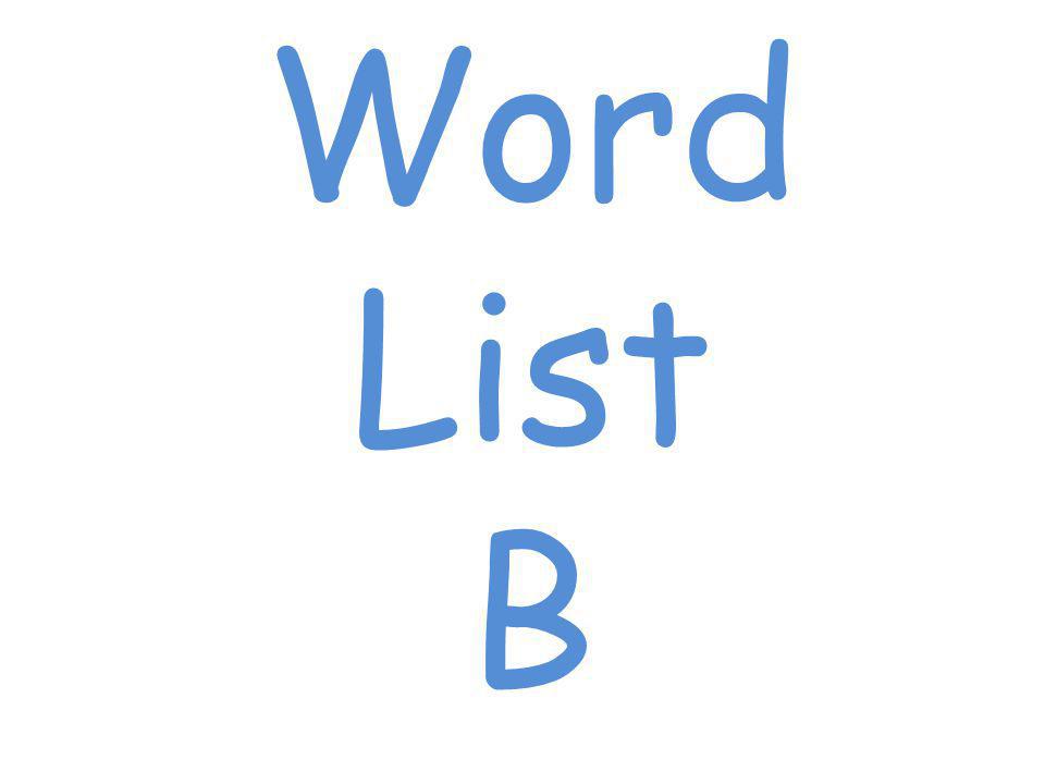 Word List B