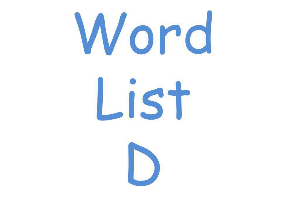Word List D