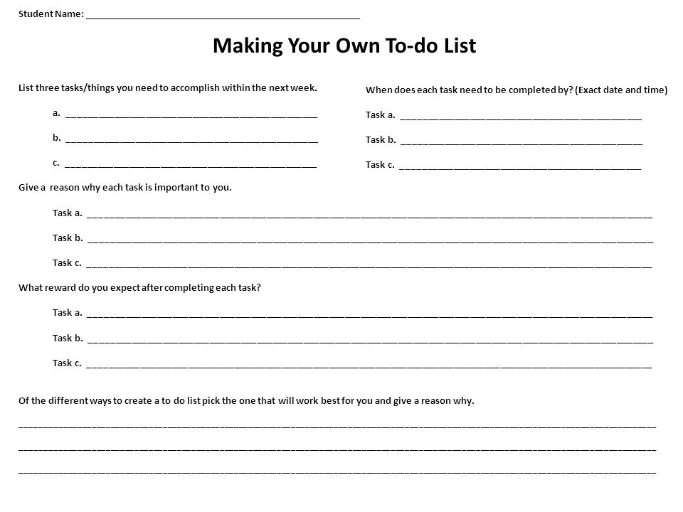 Making Your Own To-do List