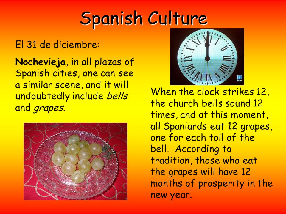 Spanish Culture El 31 de diciembre: