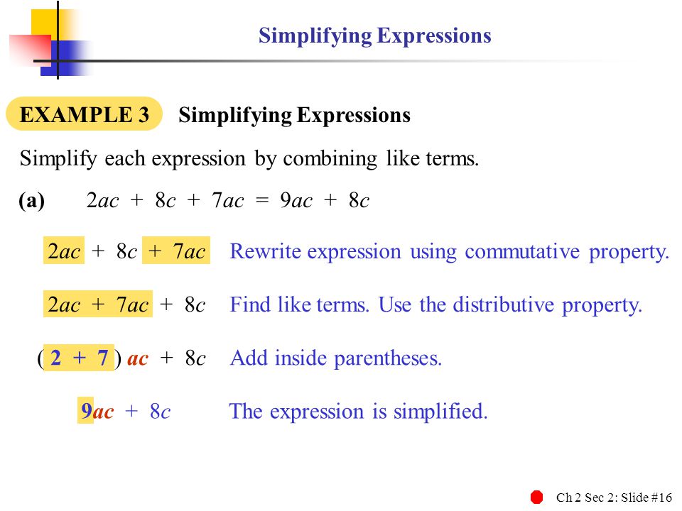 Simplifying Expressions