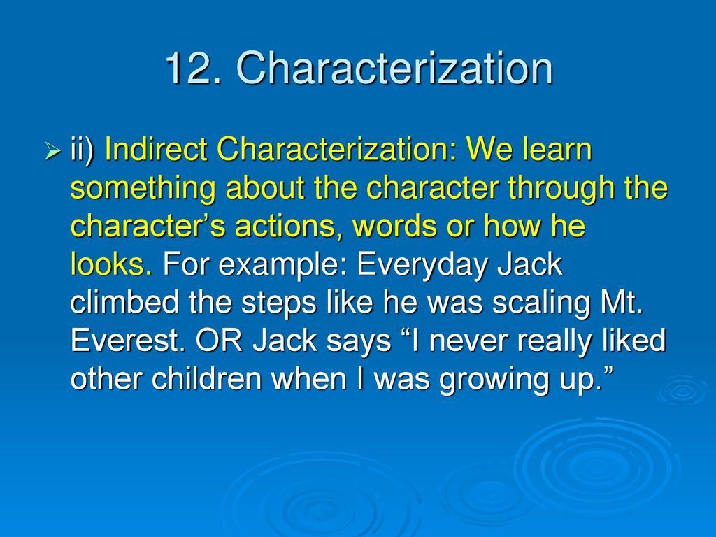 12. Characterization