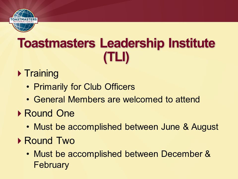 Toastmasters Leadership Institute (TLI)