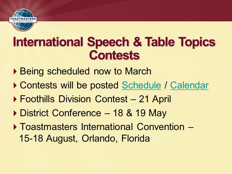 International Speech & Table Topics Contests