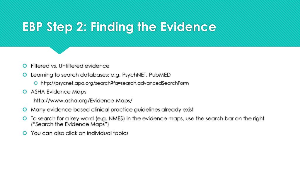 Using Evidence-Based Practice in Treatment Planning - ppt download