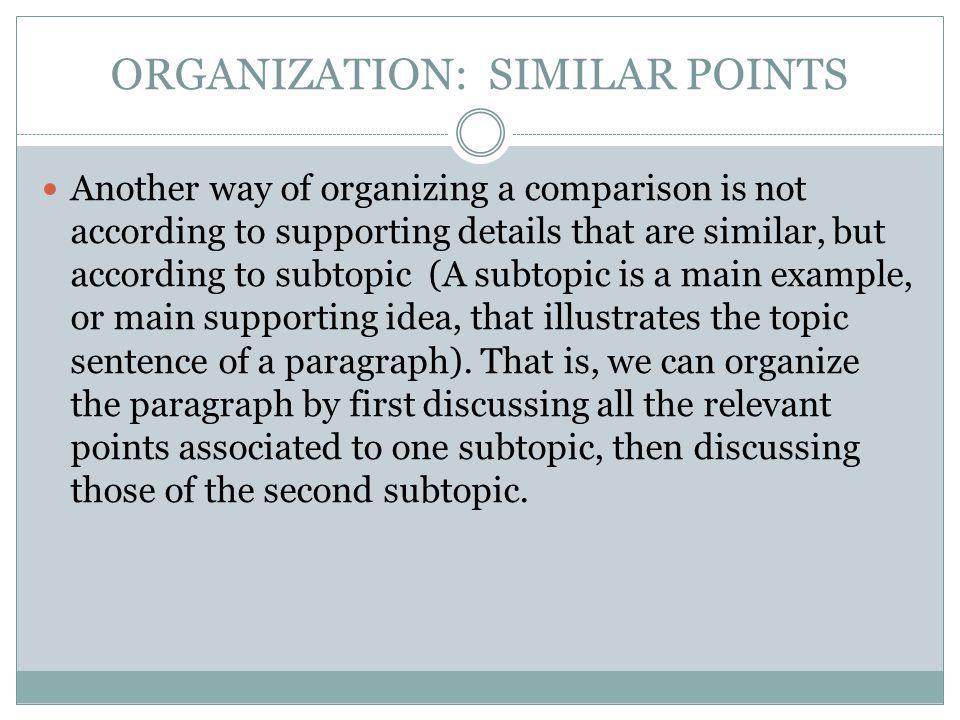 ORGANIZATION: SIMILAR POINTS