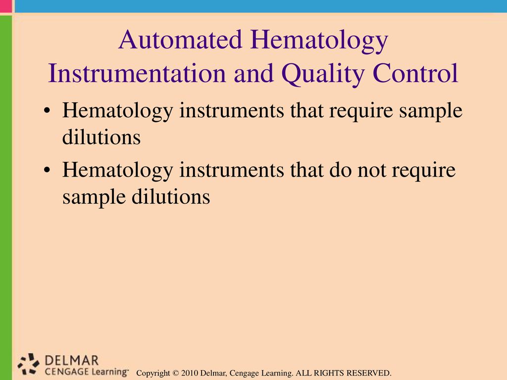 Automated Hematology Instrumentation and Quality Control