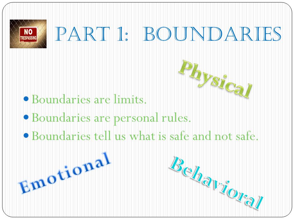Physical Behavioral Emotional Part 1: BOUNDARIES